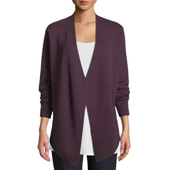 New w/Tags Eileen Fisher "Angle Cardigan in Tencel Silk Interlock" Raisonette M - Picture 1 of 10
